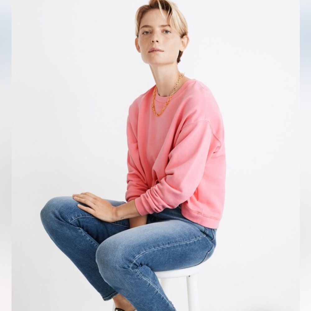 Madewell (Re)sourced Cotton Swing Sweatshirt, rose petal